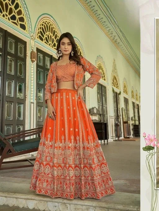 Buy Stylish Wedding Lehenga with Koti