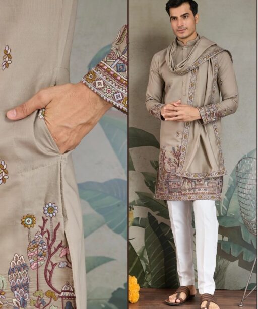 Buy Traditional Men's Rajwadi Kurta With Dupatta
