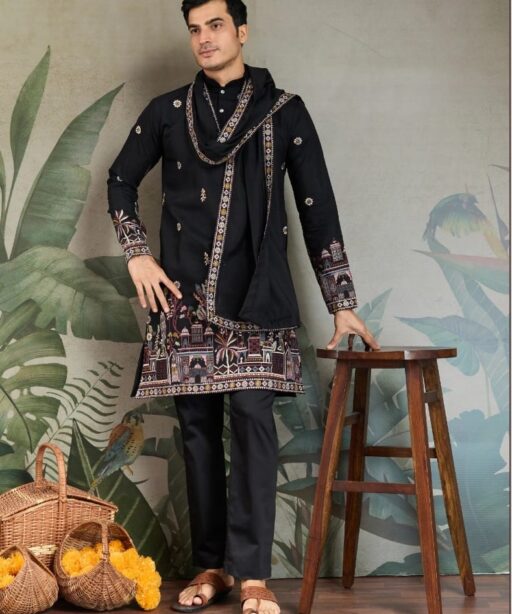 Buy Traditional Men's Rajwadi Kurta With Dupatta