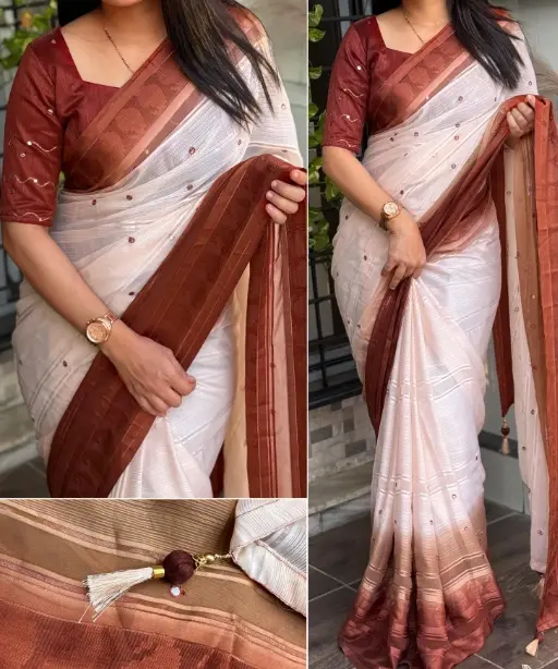 Casual Wear Saree with Gotta Parri and Mirror Work