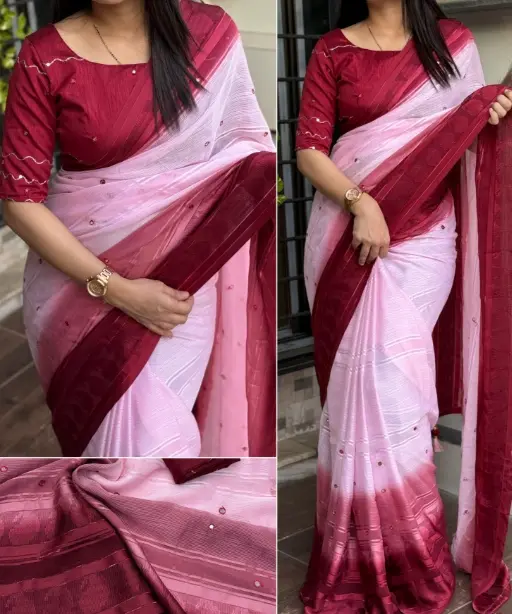 Casual Wear Saree with Gotta Parri and Mirror Work