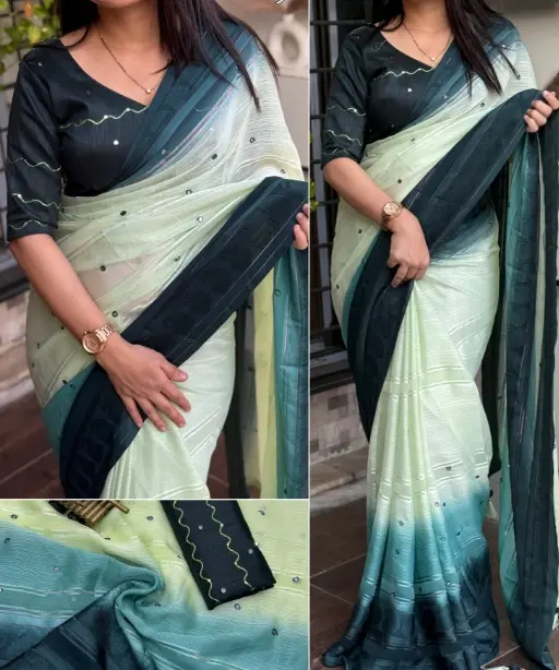 Casual Wear Saree with Gotta Parri and Mirror Work