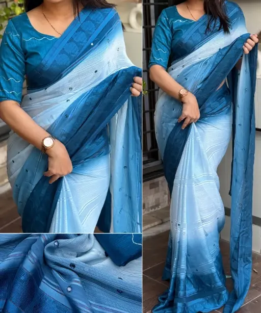 Casual Wear Saree with Gotta Parri and Mirror Work