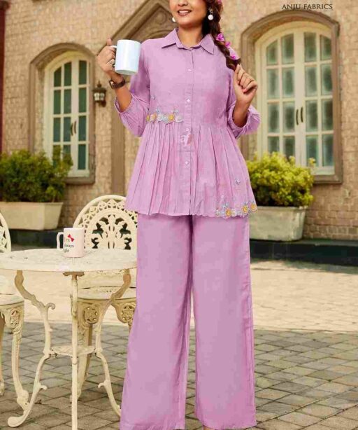 Designer Readymade Mal Chanderi Co-Ord Set