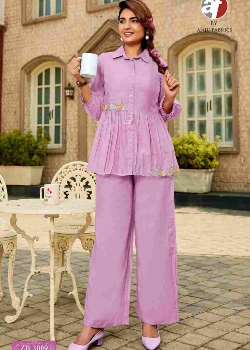 Designer Readymade Mal Chanderi Co-Ord Set