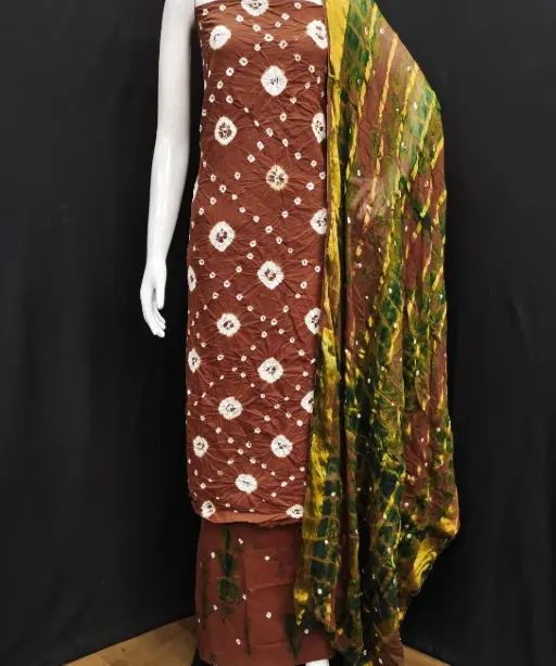 Daily Wear Bandhani Cotton Printed Dress Material
