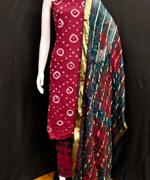 Daily Wear Bandhani Cotton Printed Dress Material