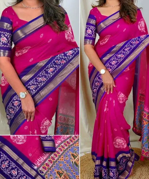 Designer Daily wear Patola Printed saree
