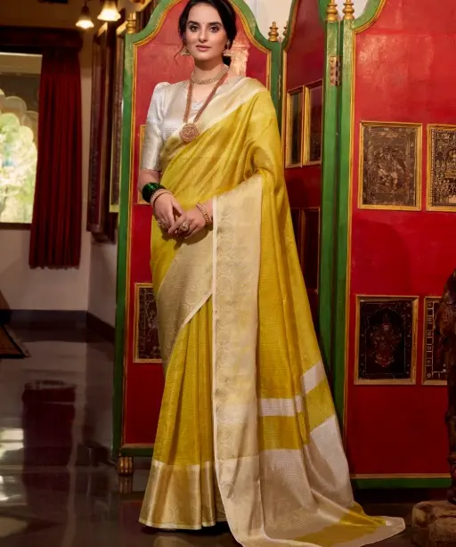 Designer Jacquard Chex Saree for Women