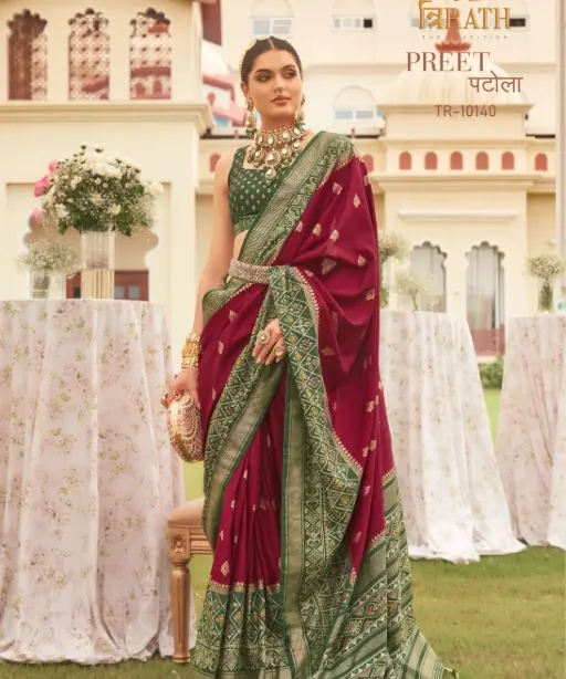 Designer Silk Patola Saree for Sangeet Wear