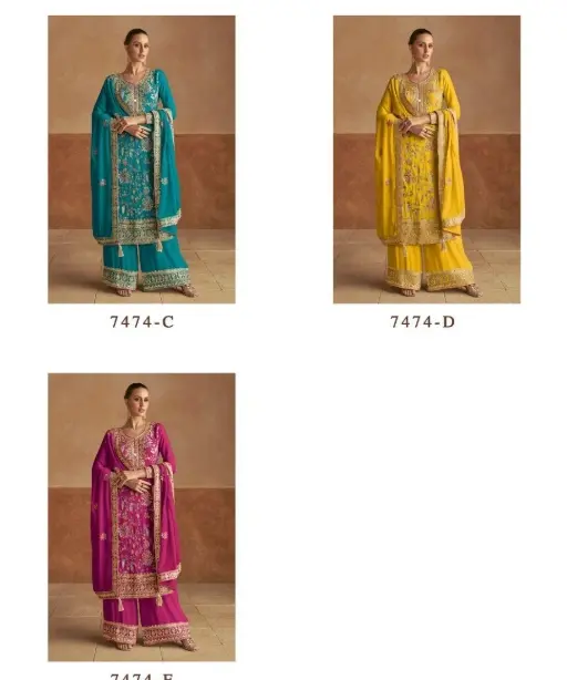 Heavy Embroidery Wedding Wear Palazzo Suits