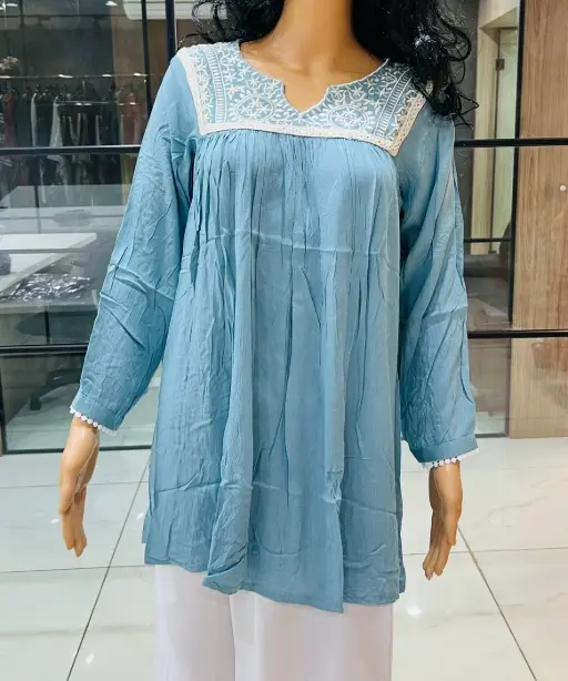 Long sleeves Stylish tunic with embroidery work