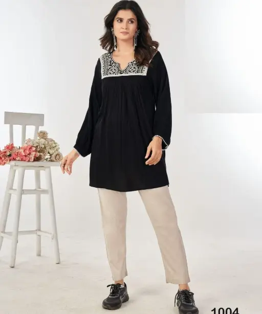 Long sleeves Stylish tunic with embroidery work