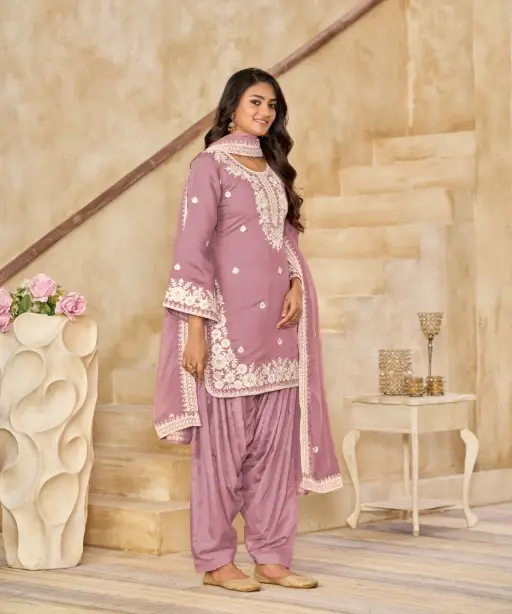 Pastel Color Patiala Dress Material