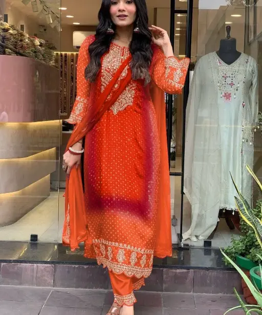 Shop Stylish Bandhini Printed Readymade Suit