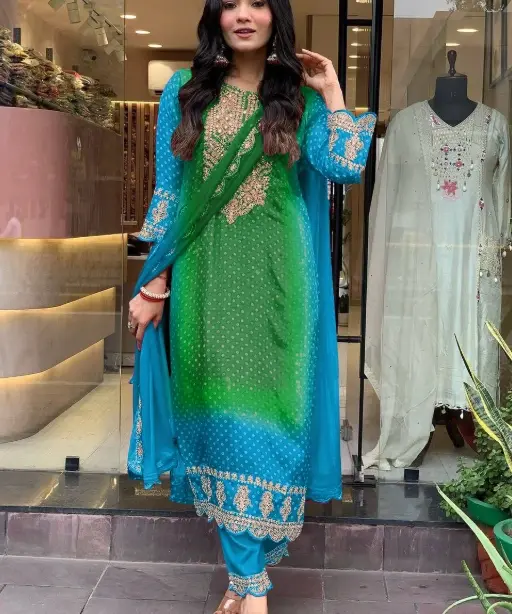 Shop Stylish Bandhini Printed Readymade Suit