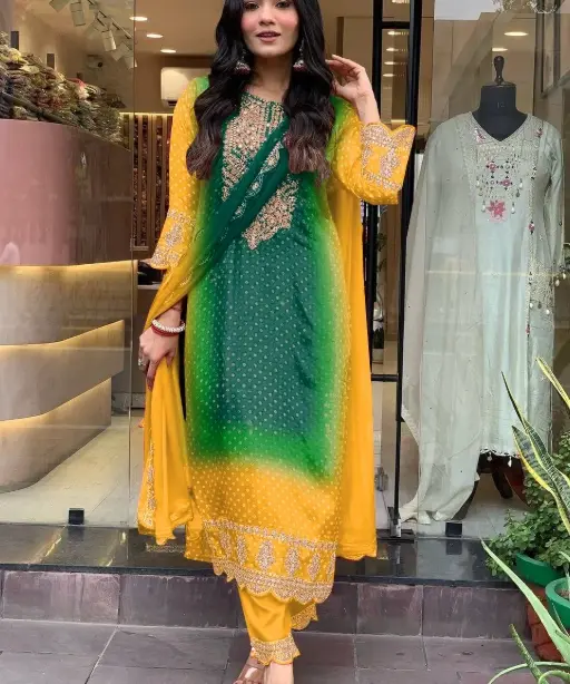 Shop Stylish Bandhini Printed Readymade Suit