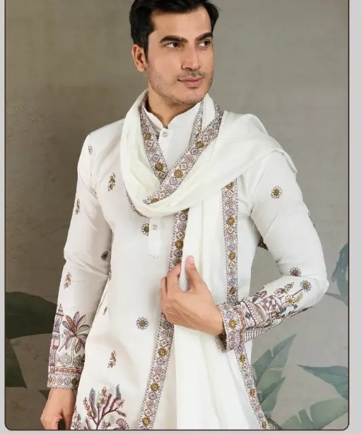Buy Traditional Men's Rajwadi Kurta With Dupatta