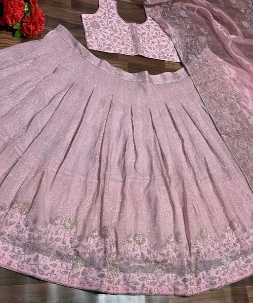 Bollywood Style Baby Pink Party Lehenga