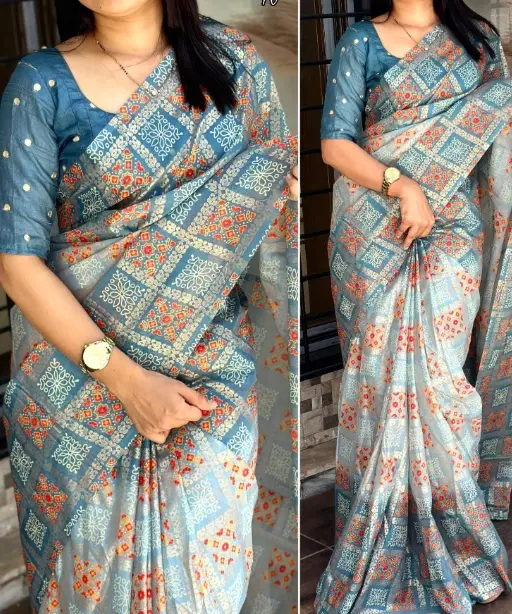 Buy Bandhni Printed Saree with Gotta Patti Work Under 1000