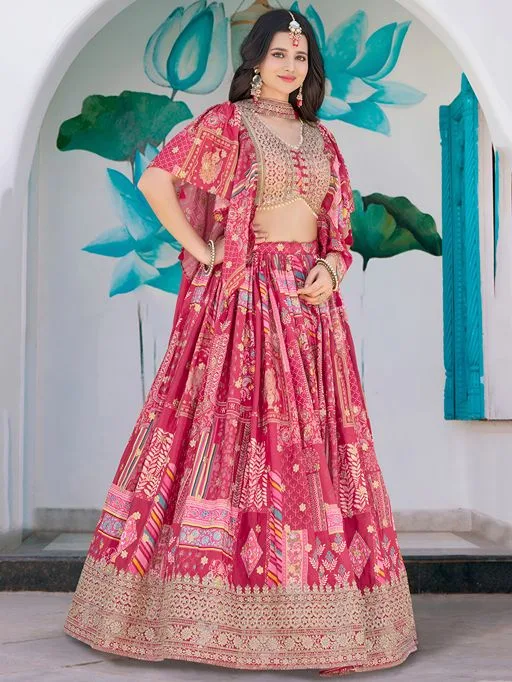 Buy Bridesmaid Pink Wedding Lehenga Choli