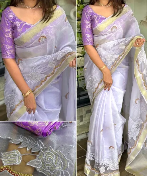 Buy Designer Tissue Silk Saree for Wedding