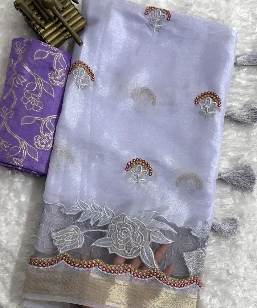 Buy Designer Tissue Silk Saree for Wedding