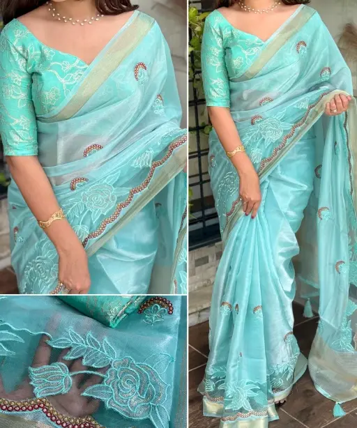 Buy Designer Tissue Silk Saree for Wedding