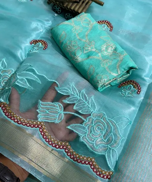 Buy Designer Tissue Silk Saree for Wedding