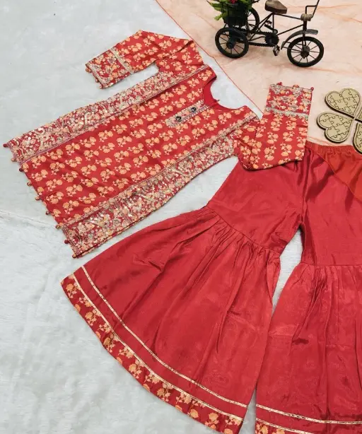 Buy Stylish Small Girls Sharara Salwar Suit