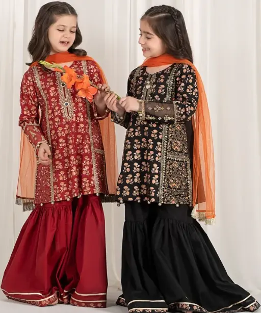 Buy Stylish Small Girls Sharara Salwar Suit