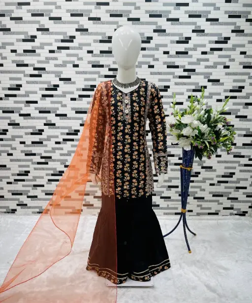 Buy Stylish Small Girls Sharara Salwar Suit