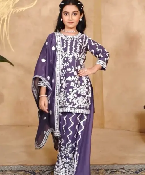 Buy Wedding Small Girls Plazzo Salwar Suit