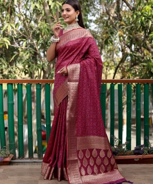 Designer Bandhej Patola Silk Saree