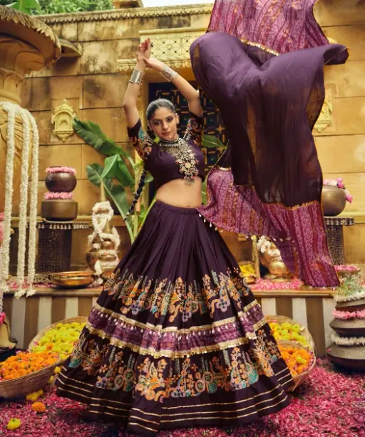 Foil Printed Navratri Chaniya Choli 2025 Design