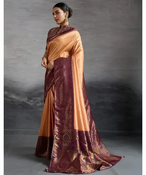Kanjivaram Soft Silk Saree with Kadiyal Pattern