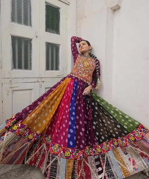 Most Beautiful Bandhini Printed Navratri Chaniya Choli