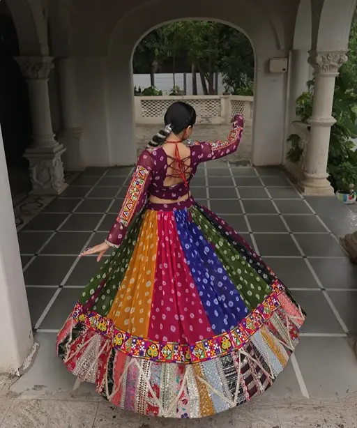 Most Beautiful Bandhini Printed Navratri Chaniya Choli