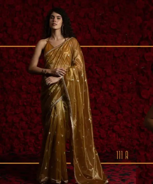 RTW Organza Saree with Handwork Wedding Saree