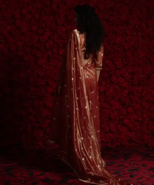 RTW Organza Saree with Handwork Wedding Saree