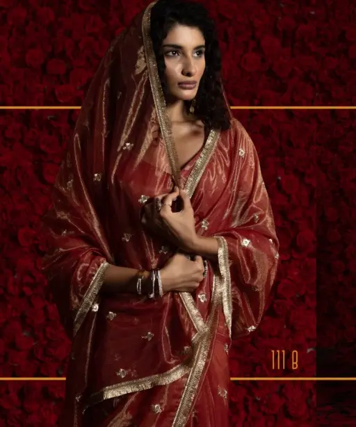 RTW Organza Saree with Handwork Wedding Saree