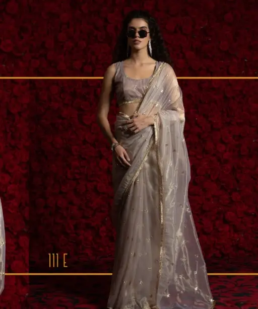 RTW Organza Saree with Handwork Wedding Saree