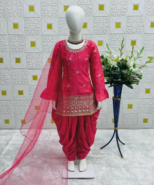 Small Girls Patiala Salwar Suit for Wedding
