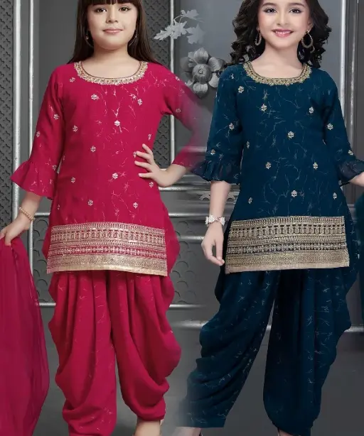 Small Girls Patiala Salwar Suit for Wedding