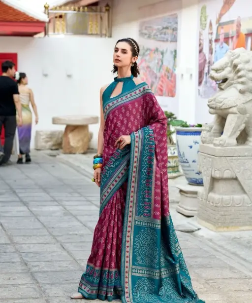 Soft Ikkat Diwali Wear Saree