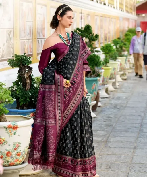 Soft Ikkat Diwali Wear Saree