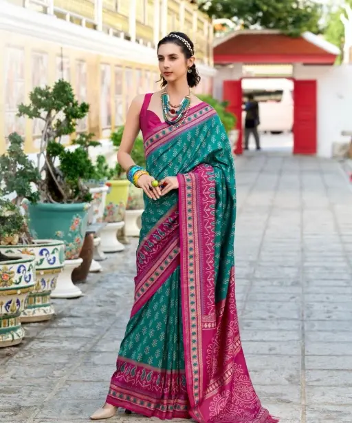 Soft Ikkat Diwali Wear Saree