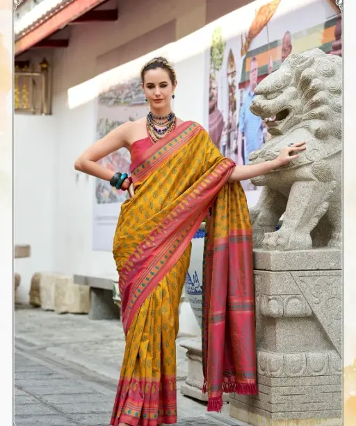 Soft Ikkat Diwali Wear Saree