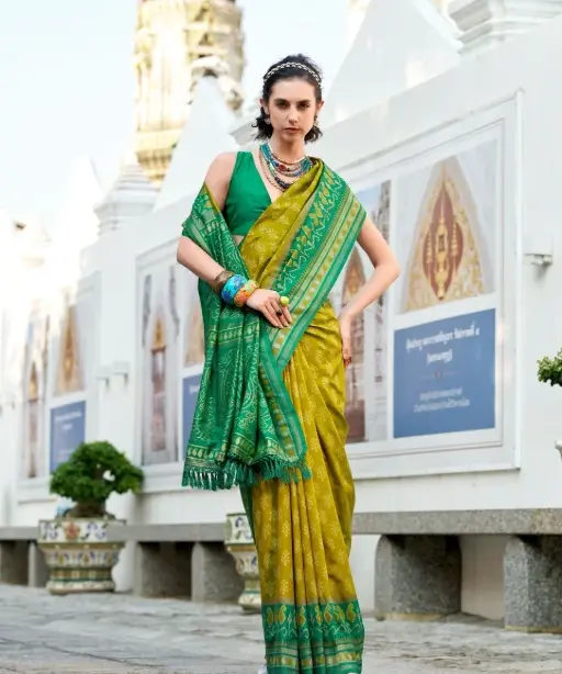Soft Ikkat Diwali Wear Saree