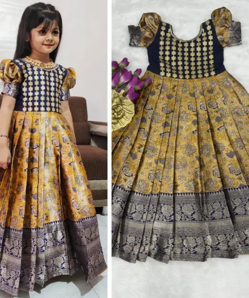 Wedding Wear Silk Small Girls Gown